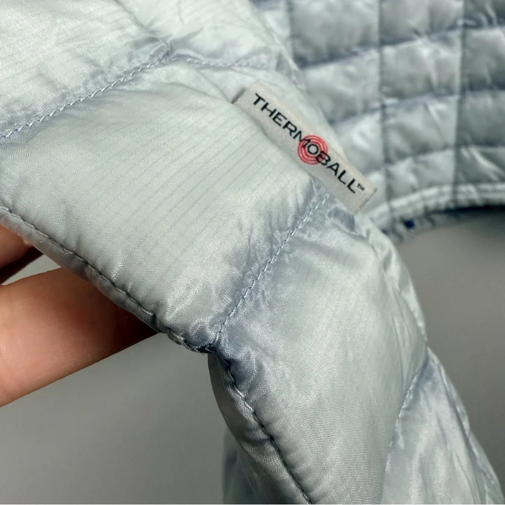 The North Face ThermoBall Vest Mens XXL Gray Blue Full Zip Lightweight‎ Puffer
